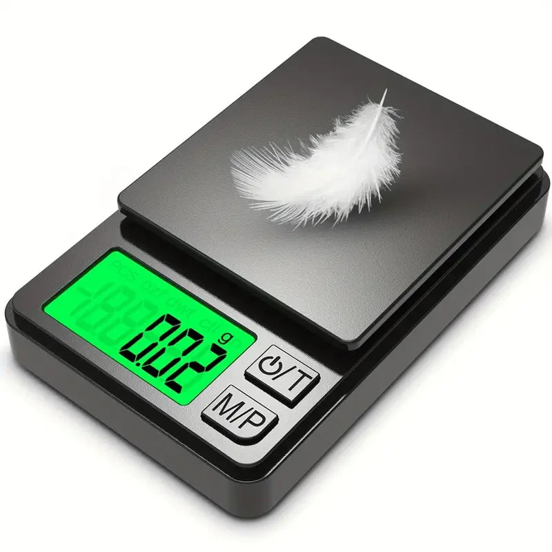 Pocket precision scale 1000g x 0.01g with backlit LCD for food, jewelry, travel use