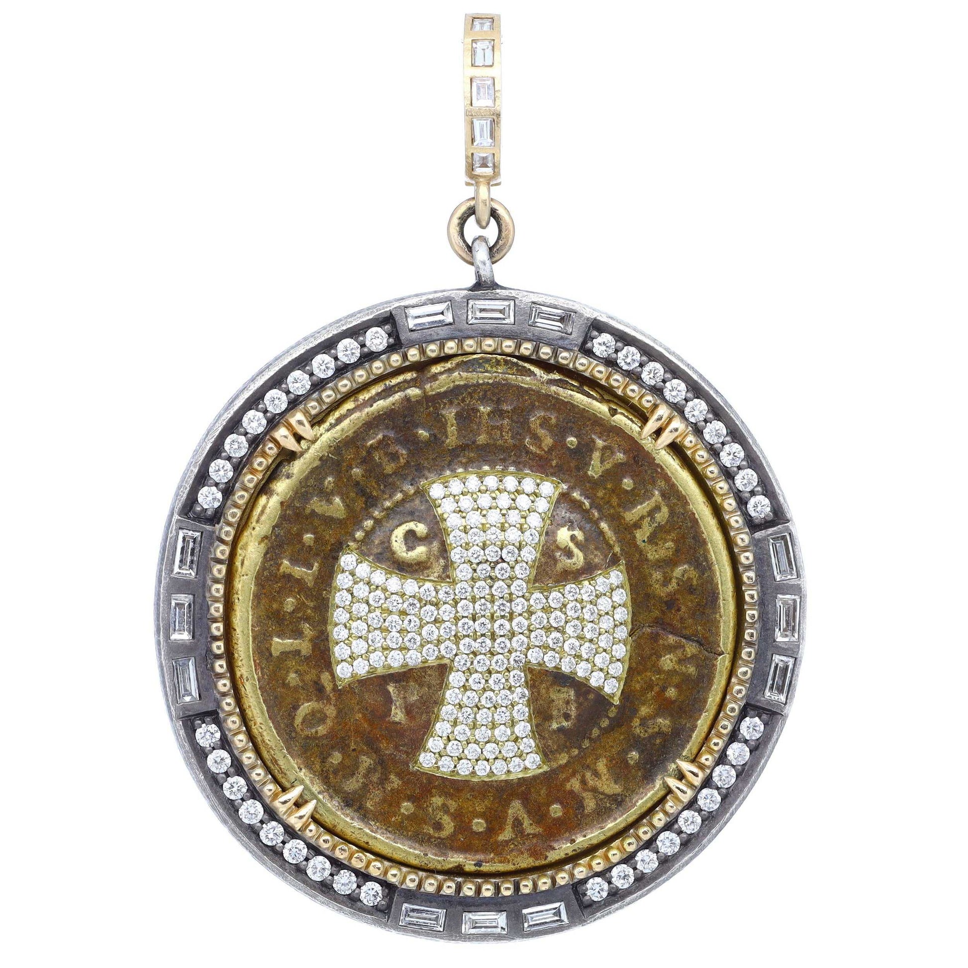 Large Round Antique St Benedict Medal - updated again #3
