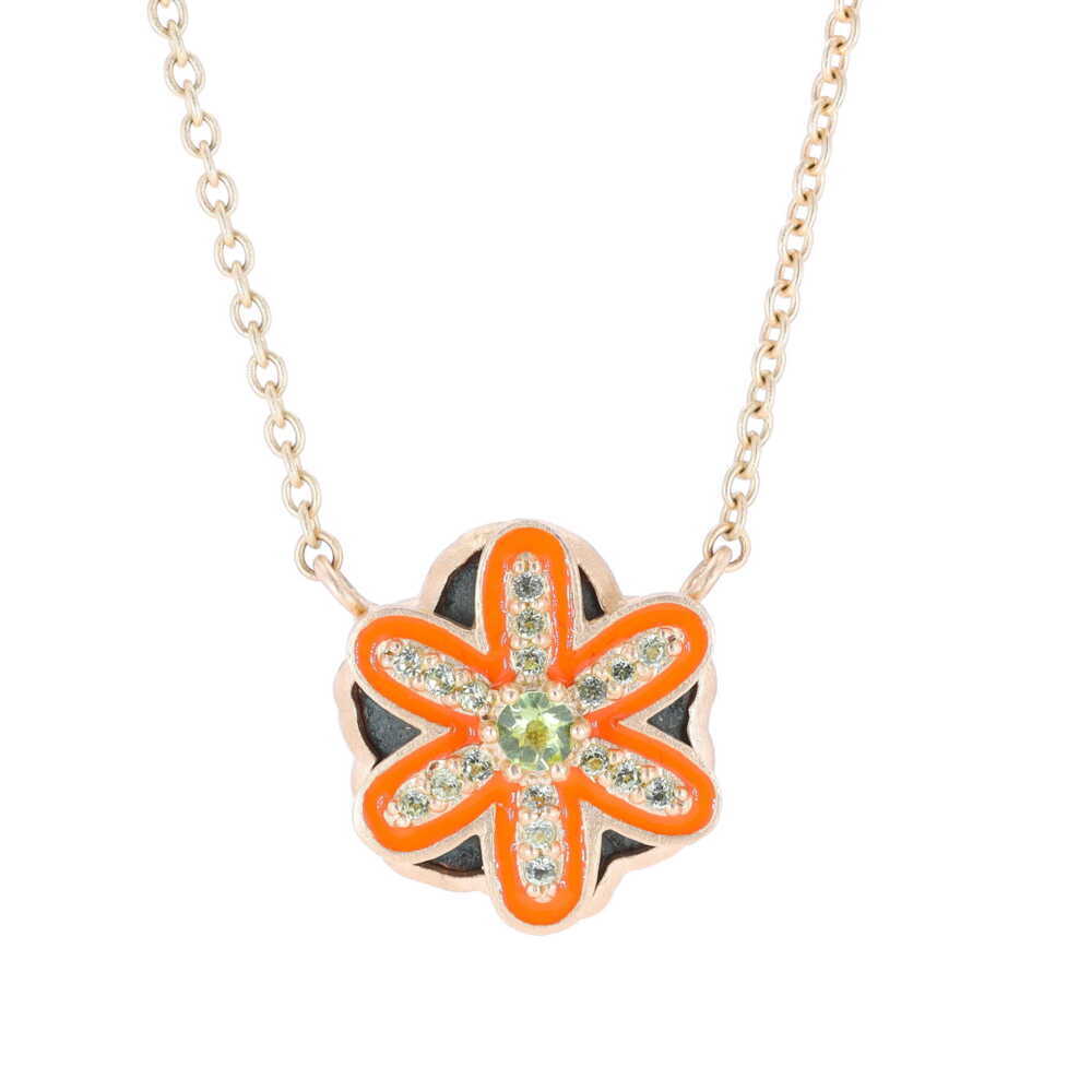 Ancient Viking Bronze Flower w/ Enamel Flower Overlay