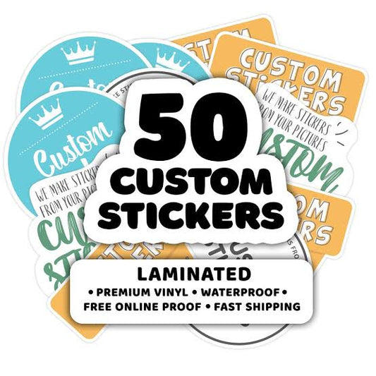 Die-Cut Custom Vinyl Stickers (50 Pack)