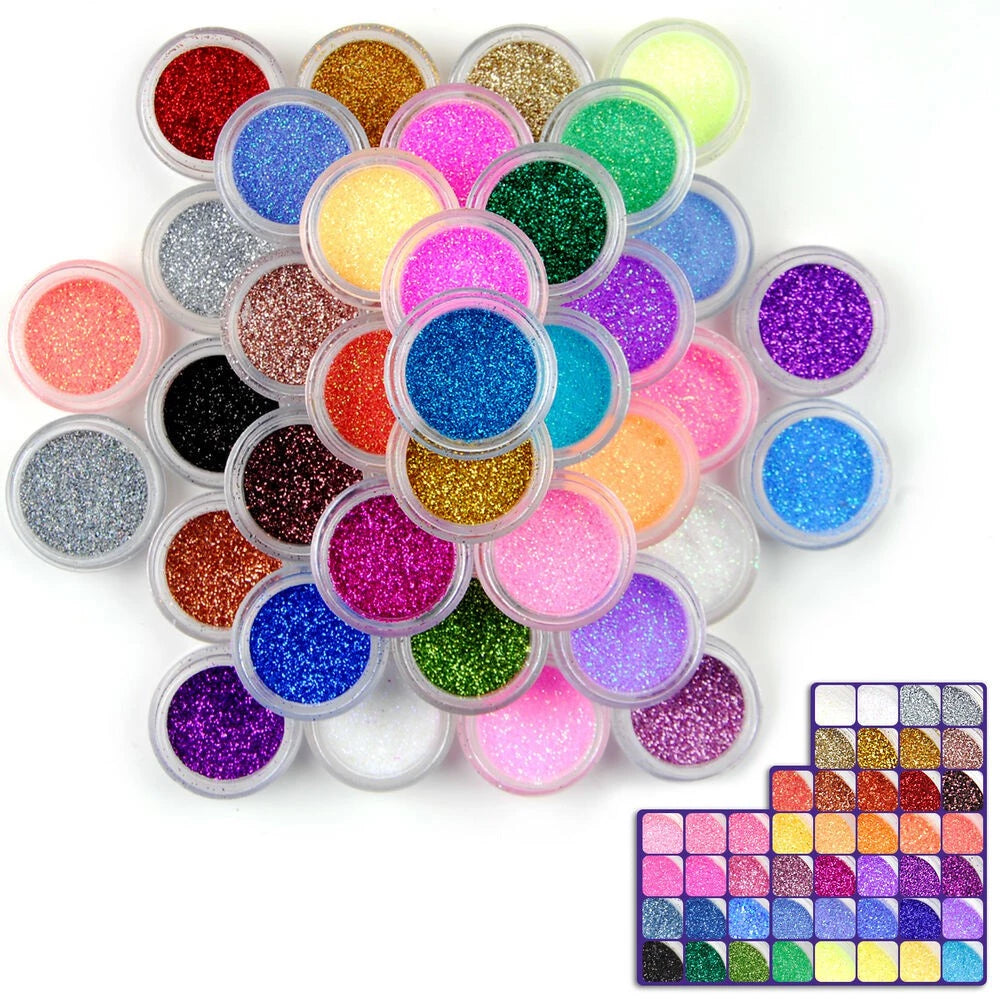 Kit 24 Glitter Flocado Colorido Neon in vibrant colors displayed in a product image.